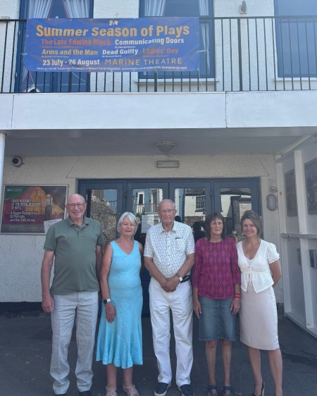 Cllr Philip May, Cllr Caroline Aldridge, Cllr Philip Evans, Cllr Gill Stammers and Marine Theatre director Gabby Rabbitts